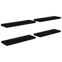 Vidaxl Floating Wall Shelves 4 Pcs High Gloss Black 31.5X9.3X1.5 Mdf