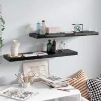 Vidaxl Floating Wall Shelves 2 Pcs High Gloss Black 35.4X9.3X1.5 Mdf