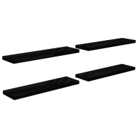 Vidaxl Floating Wall Shelves 4 Pcs High Gloss Black 35.4X9.3X1.5 Mdf
