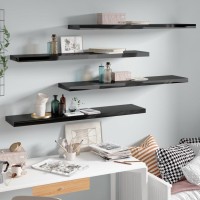 Vidaxl Floating Wall Shelves 4 Pcs High Gloss Black 47.2X9.3X1.5 Mdf