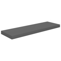 Vidaxl Floating Wall Shelves 2 Pcs High Gloss Gray 31.5X9.3X1.5 Mdf