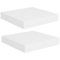 Vidaxl Floating Wall Shelves 2 Pcs White 9.1X9.3X1.5 Mdf