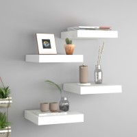 Vidaxl Floating Wall Shelves 4 Pcs White 9.1X9.3X1.5 Mdf