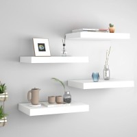 Vidaxl Floating Wall Shelves 4 Pcs White 15.7X9.1X1.5 Mdf