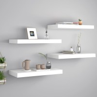 Vidaxl Floating Wall Shelves 4 Pcs White 19.7X9.1X1.5 Mdf