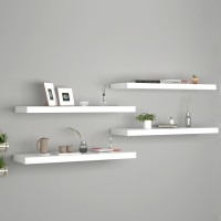 Vidaxl Floating Wall Shelves 4 Pcs White 31.5X9.3X1.5 Mdf