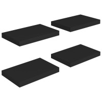 Vidaxl Floating Wall Shelves 4 Pcs Black 15.7X9.1X1.5 Mdf