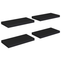 Vidaxl Floating Wall Shelves 4 Pcs Black 19.7X9.1X1.5 Mdf