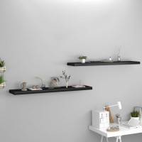Vidaxl Floating Wall Shelves 2 Pcs Black 47.2X9.3X1.5 Mdf