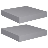 Vidaxl Floating Wall Shelves 2 Pcs Gray 9.1X9.3X1.5 Mdf