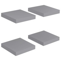 Vidaxl Floating Wall Shelves 4 Pcs Gray 9.1X9.3X1.5 Mdf