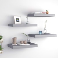 Vidaxl Floating Wall Shelves 4 Pcs Gray 15.7X9.1X1.5 Mdf