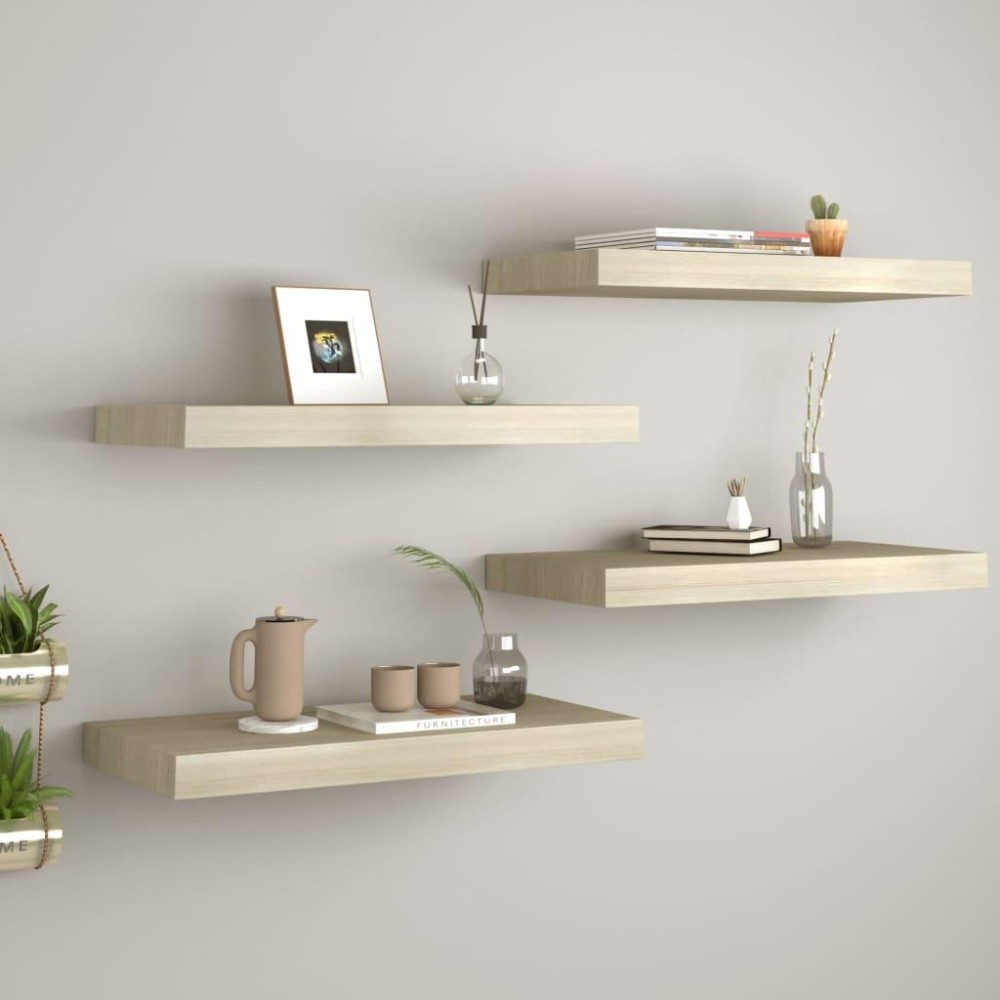 Vidaxl Floating Wall Shelves 4 Pcs Oak 23.6X9.3X1.5 Mdf