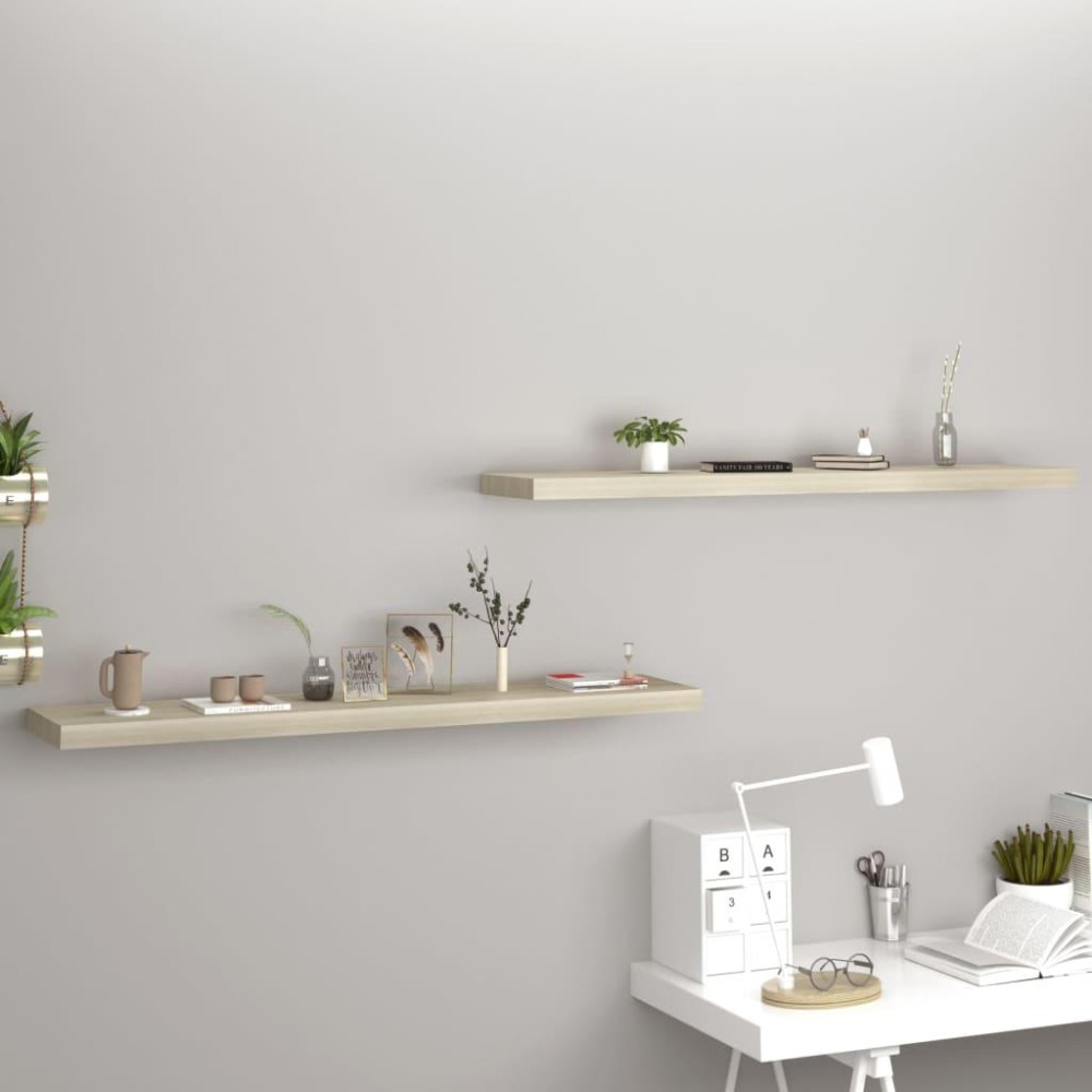 vidaXL Floating Wall Shelves 2 pcs Oak 47.2