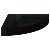 Vidaxl Floating Corner Shelf High Gloss Black 9.8X9.8X1.5 Mdf