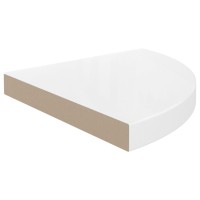 Vidaxl Floating Corner Shelf High Gloss White 13.8X13.8X1.5 Mdf