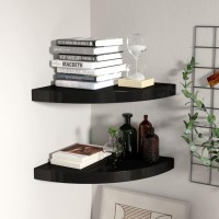 Vidaxl Floating Corner Shelves 2 Pcs Black 13.8X13.8X1.5 Mdf