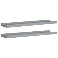 Vidaxl Picture Frame Ledge Shelves 2 Pcs Gray 23.6X3.5X1.2 Mdf