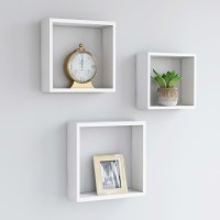 Vidaxl Wall Cube Shelves 3 Pcs White Mdf