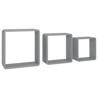 Vidaxl Wall Cube Shelves 3 Pcs Gray Mdf