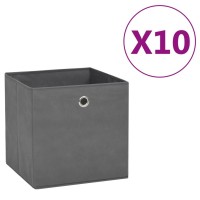 Vidaxl Storage Boxes 10 Pcs Non-Woven Fabric 11X11X11 Gray