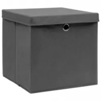 vidaXL Storage Boxes with Covers 10 pcs 11