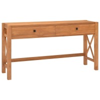 Vidaxl Desk With 2 Drawers 55.1X15.7X29.5 Recycled Teak Wood