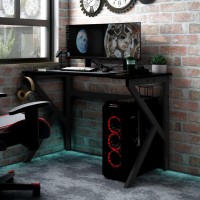 Vidaxl Gaming Desk With K Shape Legs Black 35.4 X 23.6 X 29.5