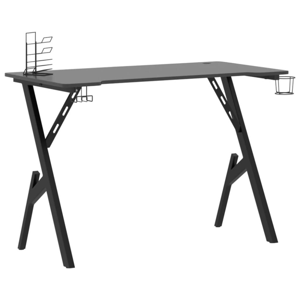 vidaXL Gaming Desk with Y Shape Legs Black 43.3