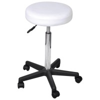 Vidaxl Office Stool White Faux Leather