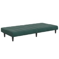 vidaXL 2-Seater Sofa Bed with Footstool Dark Green Velvet