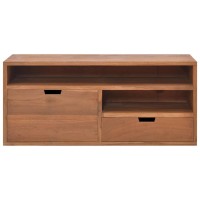 Vidaxl Tv Cabinet 35.4X11.8X15.7 Solid Teak Wood