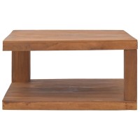 Vidaxl Coffee Table 25.6X25.6X13 Solid Teak Wood