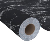 vidaXL Self-adhesive Furniture Film Black Stone 196.9