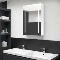 vidaXL LED Bathroom Mirror Cabinet Shining White 19.7