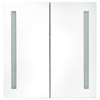 vidaXL LED Bathroom Mirror Cabinet Gray 24.4