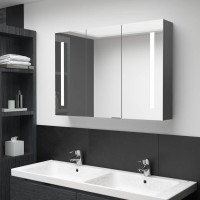 Vidaxl Led Bathroom Mirror Cabinet 35X5.5X24.4 Gray