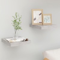 Vidaxl Floating Wall Shelves 2 Pcs Concrete Gray 9.1X9.3X1.5 Mdf