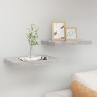 Vidaxl Floating Wall Shelves 2 Pcs Concrete Gray 19.7X9.1X1.5 Mdf