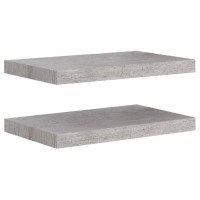 Vidaxl Floating Wall Shelves 2 Pcs Concrete Gray 19.7X9.1X1.5 Mdf