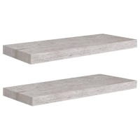 Vidaxl Floating Wall Shelves 2 Pcs Concrete Gray 23.6X9.3X1.5 Mdf