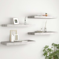 Vidaxl Floating Wall Shelves 4 Pcs Concrete Gray 23.6X9.3X1.5 Mdf