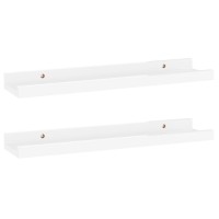 Vidaxl Wall Shelves 2 Pcs High Gloss White 15.7X3.5X1.2