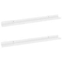 Vidaxl Wall Shelves 2 Pcs High Gloss White 31.5X3.5X1.2