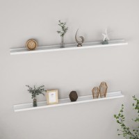 Vidaxl Wall Shelves 2 Pcs High Gloss White 45.3X3.5X1.2
