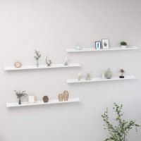 Vidaxl Wall Shelves 4 Pcs High Gloss White 45.3X3.5X1.2