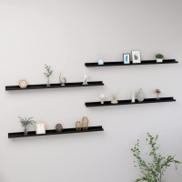 Vidaxl Wall Shelves 4 Pcs Black 45.3X3.5X1.2