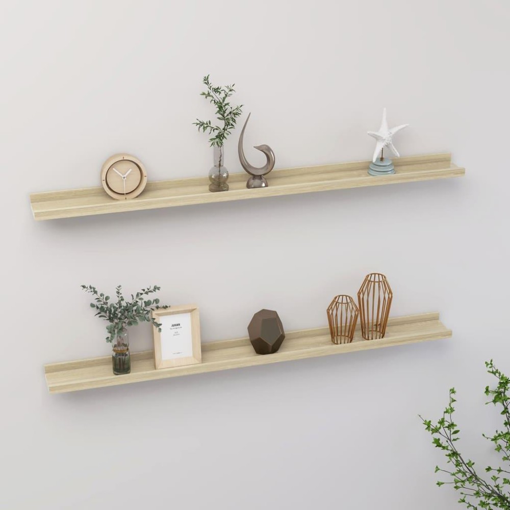 Vidaxl Wall Shelves 2 Pcs Sonoma Oak 39.4X3.5X1.2