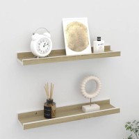 Vidaxl Wall Shelves 2 Pcs White And Sonoma Oak 15.7X3.5X1.2