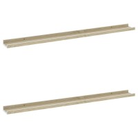 Vidaxl Wall Shelves 2 Pcs White And Sonoma Oak 39.4X3.5X1.2